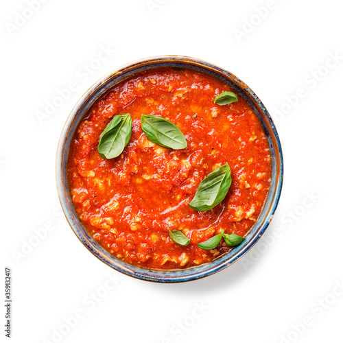Fotografi Traditional italian bolognese sauce with chicken meat for pasta or spaghetti