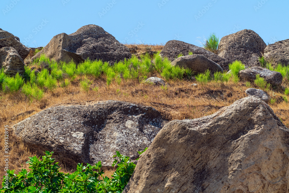 Rock fragments on mountain peak