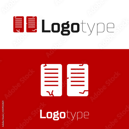 Red The commandments icon isolated on white background. Gods law concept. Logo design template element. Vector Illustration