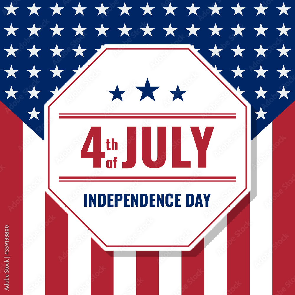 4th July Independence Day, vector poster