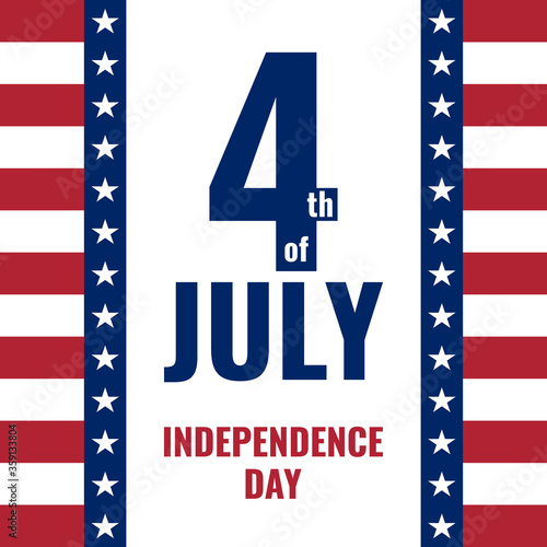4th July Independence Day, vector poster