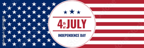 4th July Independence Day, vector banner