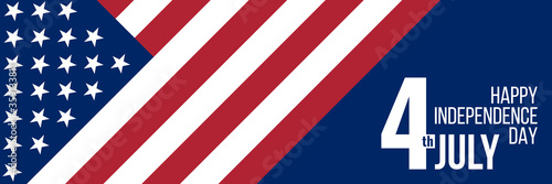4th July Independence Day, vector banner