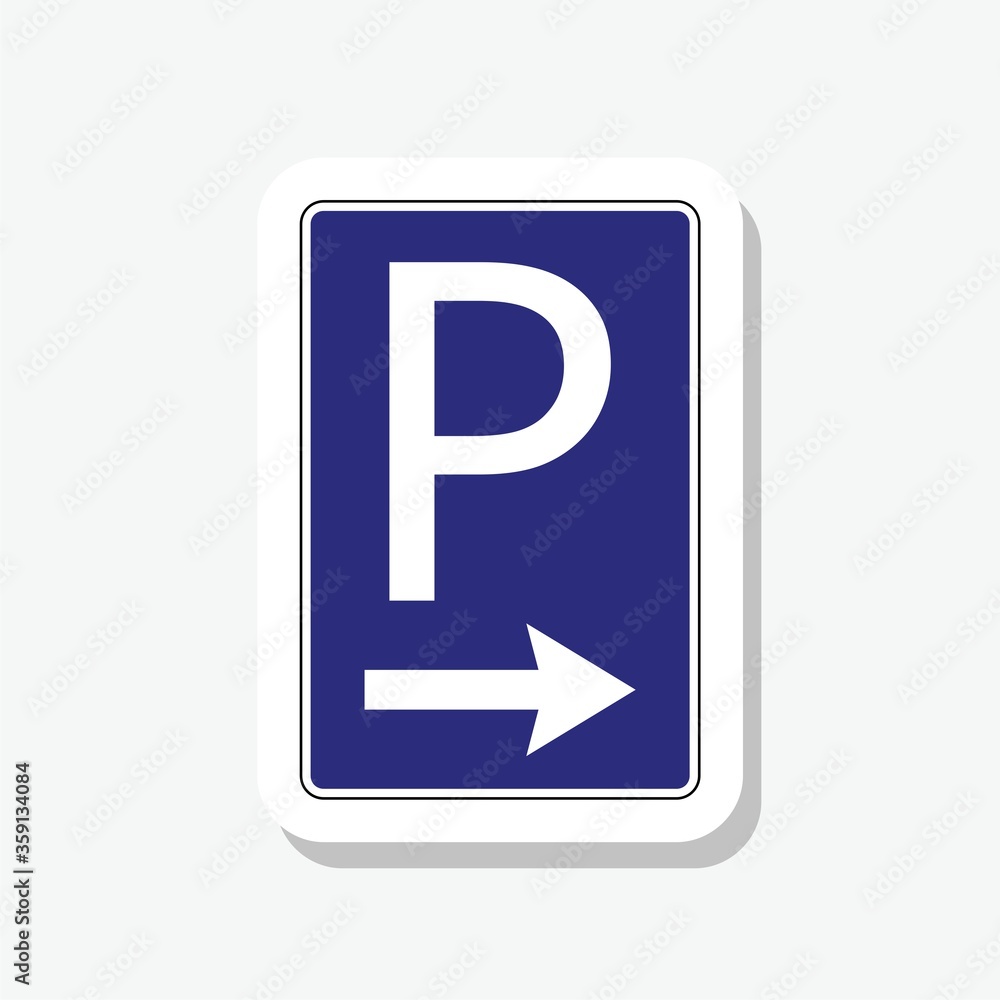 Parking sign sticker isolated on gray background Parking sign sticker isolated on gray background