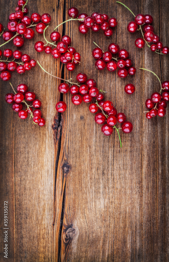 Red Currants on wooden background Red Currants on wooden background