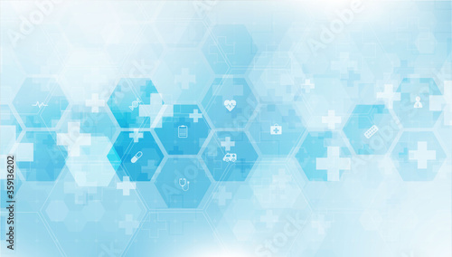 health care and science icon pattern medical innovation concept background vector design.
