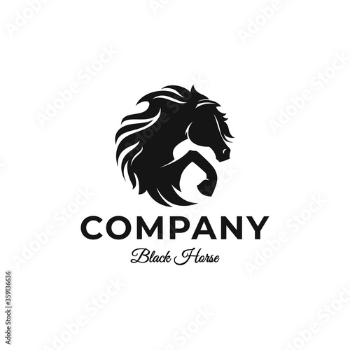Luxury Black Horse Logo Template