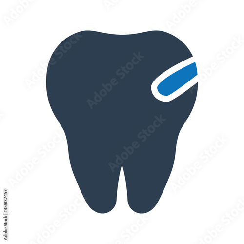 Dental sealant icon. Teeth icon