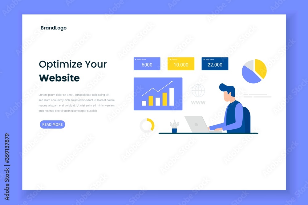 Optimize site illustration landing page. Illustration for websites, landing pages, mobile applications, posters and banners