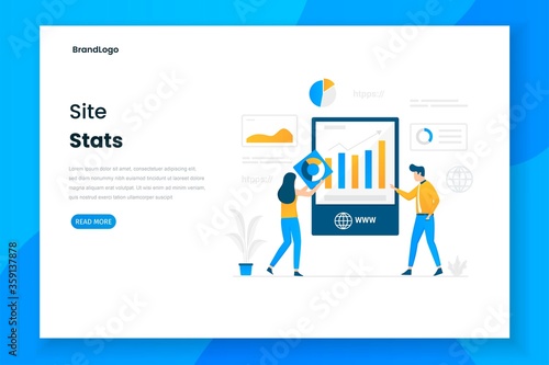 Website illustration landing page performance report. Illustration for websites, landing pages, mobile applications, posters and banners