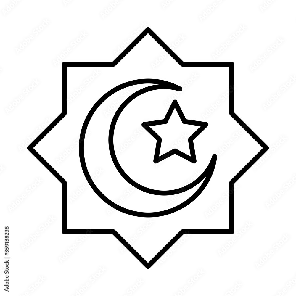 eid mubarak islamic religious ornament moon star line style icon eid mubarak islamic religious ornament moon star line style icon