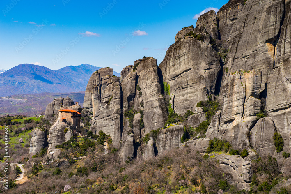 It's Nature of the Meteora mountains in Thessaly, Greece. UNESCO WOrld Heritage