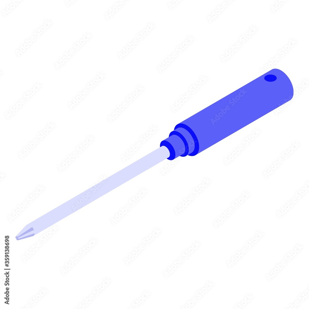 Screwdriver icon. Isometric of screwdriver vector icon for web design isolated on white background Screwdriver icon. Isometric of screwdriver vector icon for web design isolated on white background