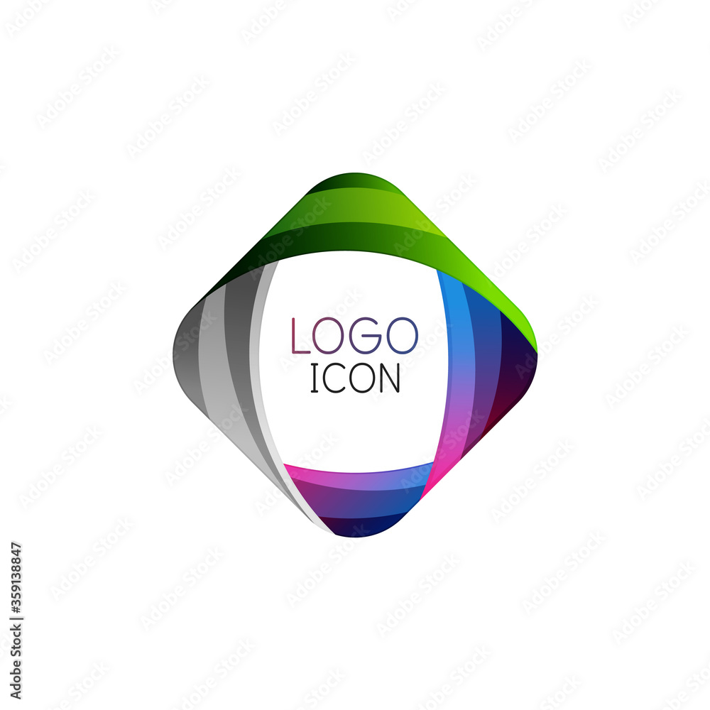 Business trendy geometric square logo design template with bright clean colors Business trendy geometric square logo design template with bright clean colors