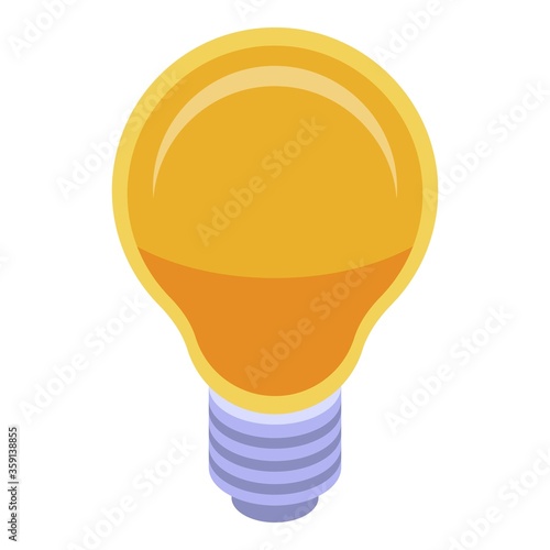 Light bulb icon. Isometric of light bulb vector icon for web design isolated on white background