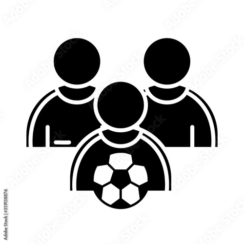 soccer game, team players and ball league recreational sports tournament silhouette style icon
