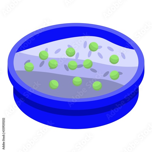 Indian rice with peas icon. Isometric of indian rice with peas vector icon for web design isolated on white background