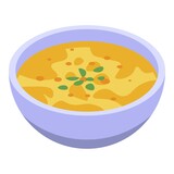 Traditional indian dish soup icon. Isometric of traditional indian dish soup vector icon for web design isolated on white background