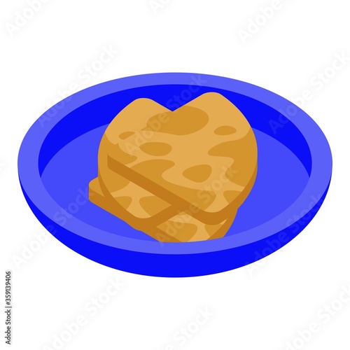 Samosa indian dish icon. Isometric of samosa indian dish vector icon for web design isolated on white background