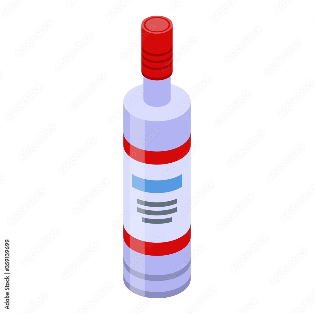 Russian vodka bottle icon. Isometric of russian vodka bottle vector icon for web design isolated on white background Russian vodka bottle icon. Isometric of russian vodka bottle vector icon for web design isolated on white background