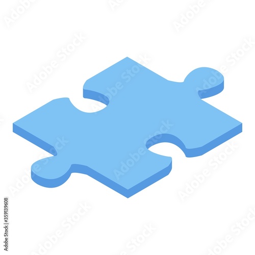 Sky blue puzzle icon. Isometric of sky blue puzzle vector icon for web design isolated on white background