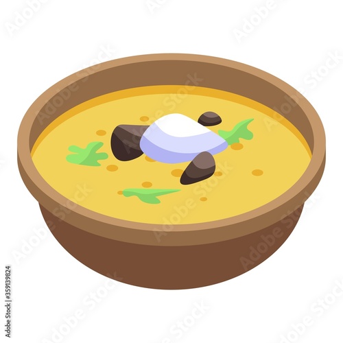 Mussel russian soup icon. Isometric of mussel russian soup vector icon for web design isolated on white background