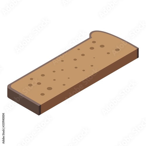 Black russian bread icon. Isometric of black russian bread vector icon for web design isolated on white background