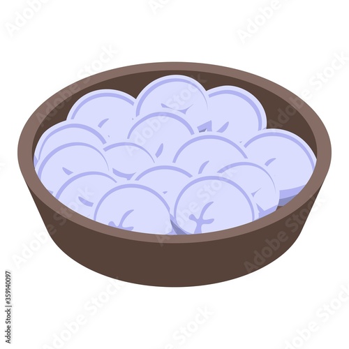Russian dumplings icon. Isometric of russian dumplings vector icon for web design isolated on white background