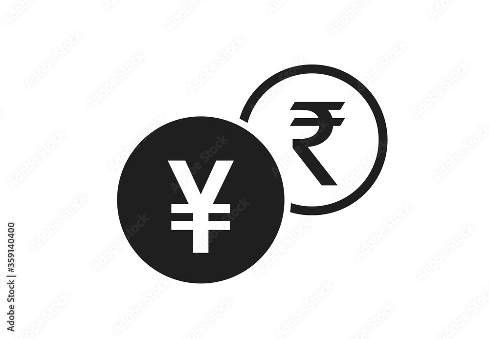 japanese yen to indian rupee currency exchange icon japanese yen to indian rupee currency exchange icon