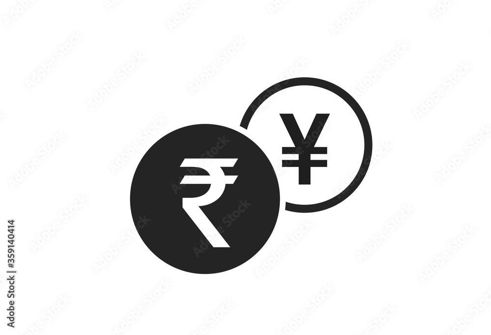 indian rupee to japanese yen currency exchange icon indian rupee to japanese yen currency exchange icon