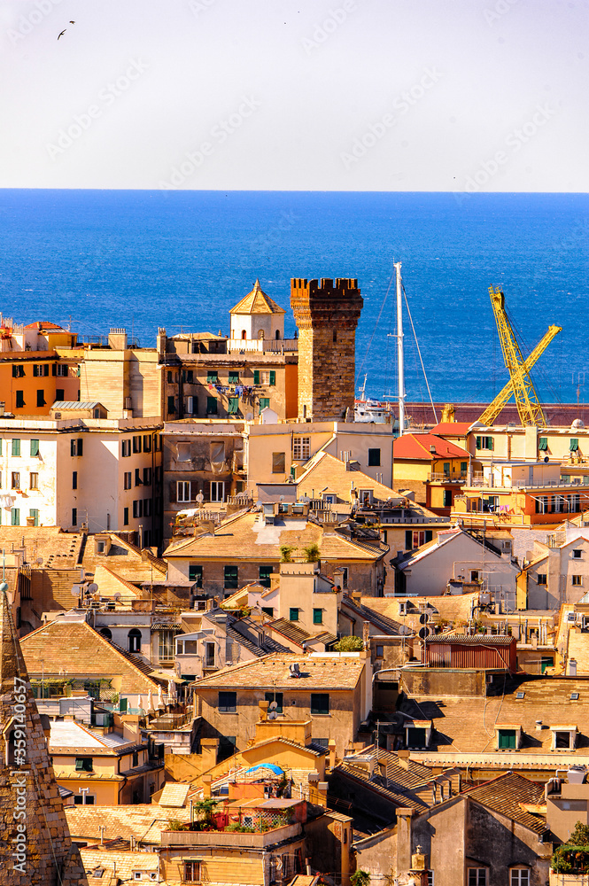 It's Architecture of the Old Port area of Genoa. Genoa is the capital of Liguria and the sixth largest city in Italy