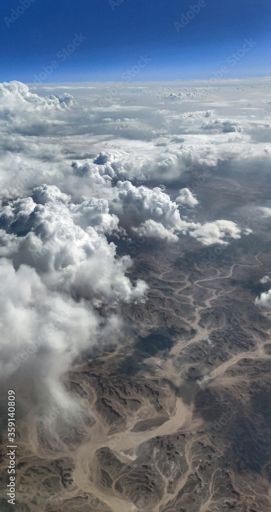 View of the earth covered with the cloud.