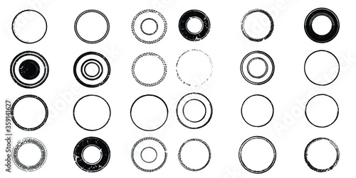 Grunge post Stamps Collection, Circles. Banners, Insignias , Logos, Icons, Labels and Badges Set . vector distress textures.blank shapes.