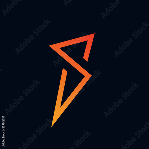 Letter s thunder logo design