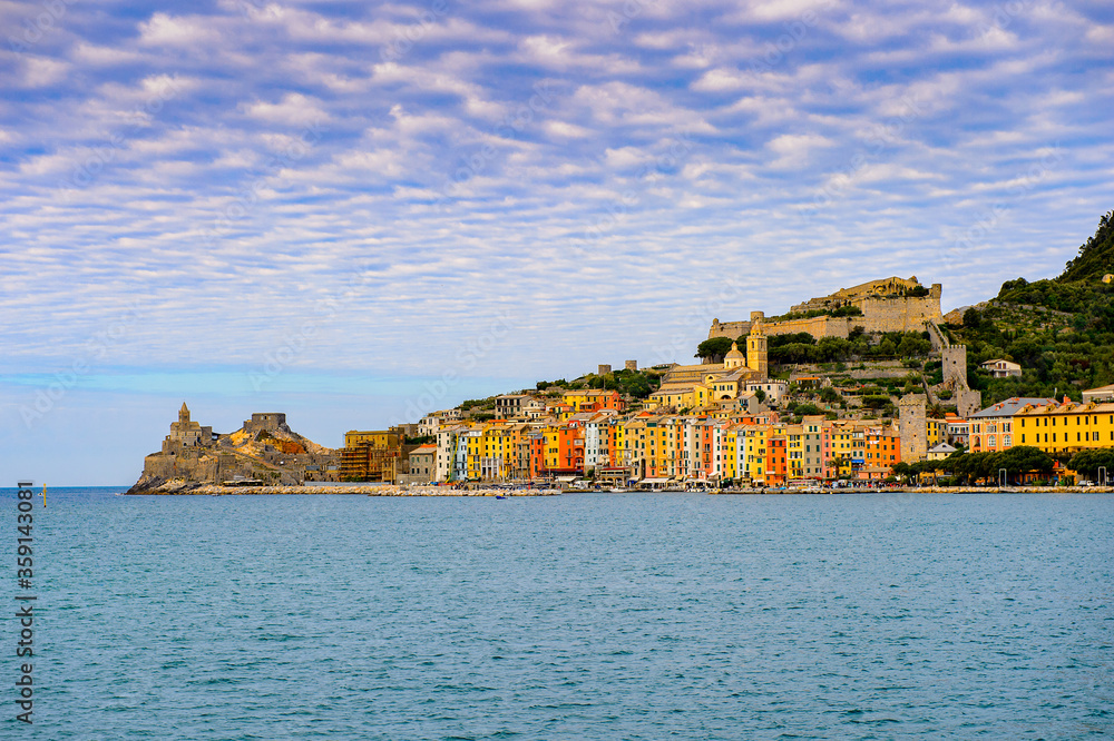 It's Panoramic view of Porto Venere, Italy. Porto Venere and the villages of Cinque Terre are the UNESCO World Heritage Site.