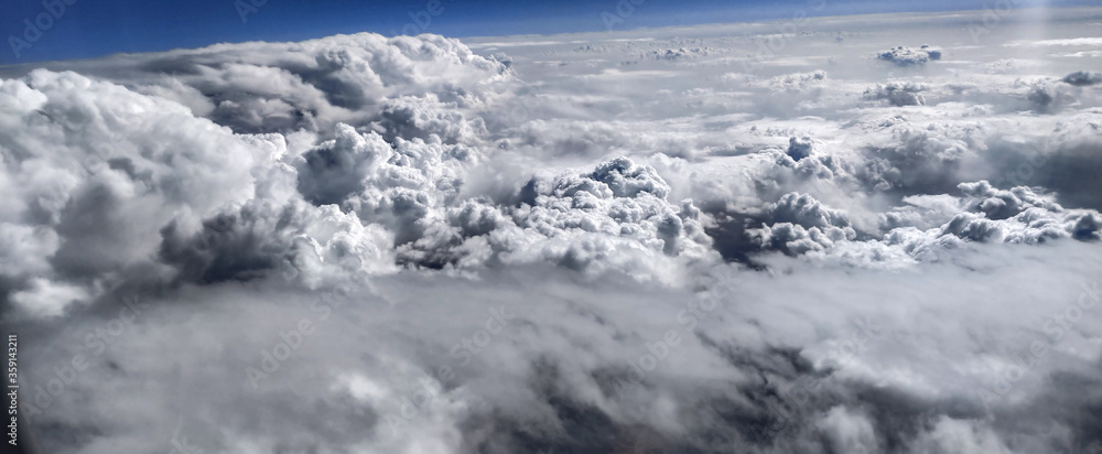 Image taken of earth covered with the cloud from airplane.