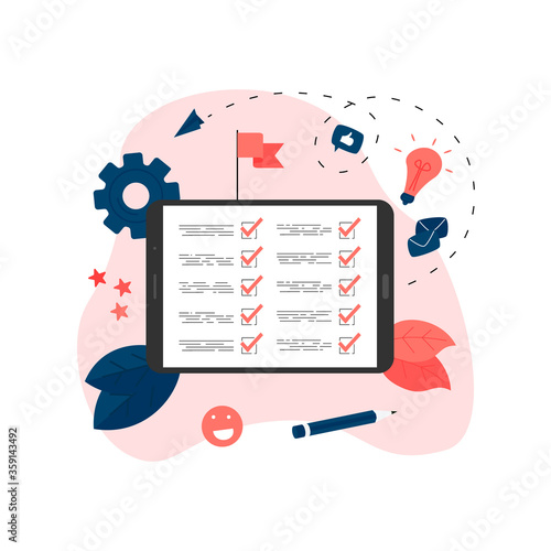Online action plan concept with businessman. Business, time management and personal organizing concept	
