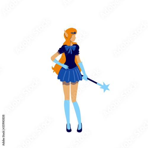 Elf costume flat color vector faceless character