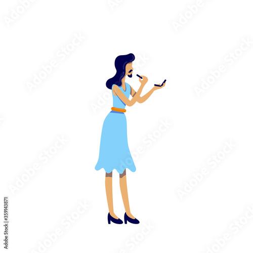 Transvestite flat color vector faceless character