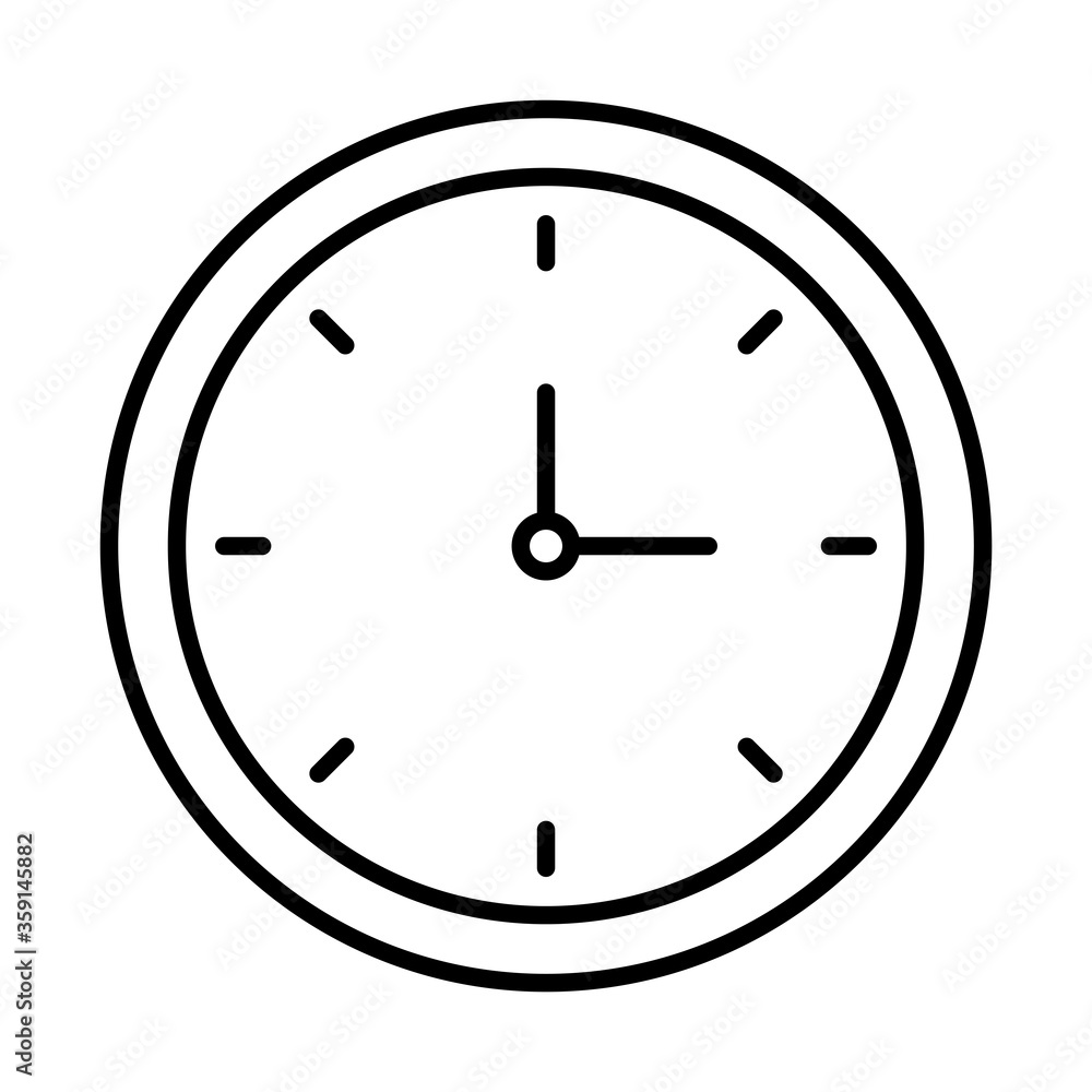 round clock time line and fill style icon round clock time line and fill style icon