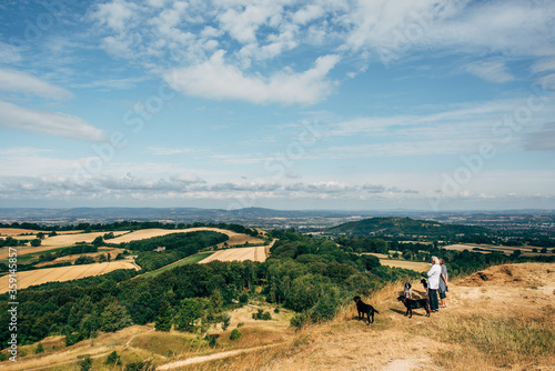 Photography people walking dogs relax in english countryside