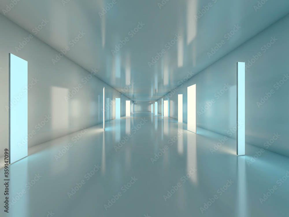 Abstract modern architecture empty background. 3D illustration