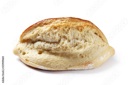 loaf of homemade bread isolated on a white background