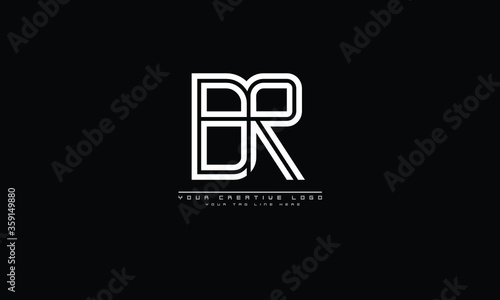 BR RB abstract vector logo monogram template