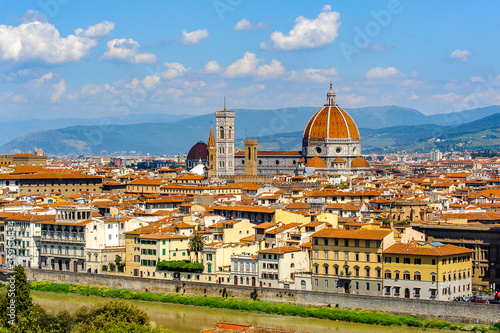 It s View from the Michelangelo square on the Historic Centre of Florence  Italy. UNESCO World Heriage.