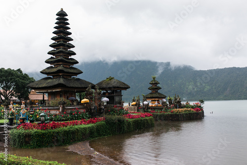  Pura Ulun Danu Bratan Temple  Bali  Indonesia is a beautiful and famous landmark. Visitors must come to this temple  Pura Ulun Danu Bratan Temple