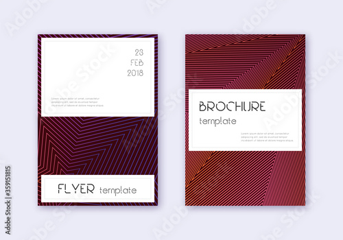 Stylish cover design template set. Violet abstract