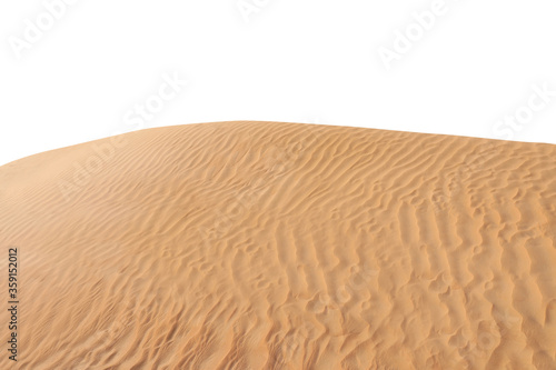 Big hot sand dune on white background