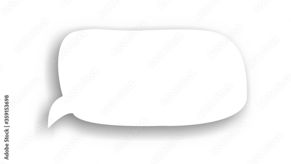 animation. Blank speech bubble with space for writting text, on white background. can be used for social networks, cartoon or comics. Imagination, idea, startup concept. animation. Blank speech bubble with space for writting text, on white background. can be used for social networks, cartoon or comics. Imagination, idea, startup concept.