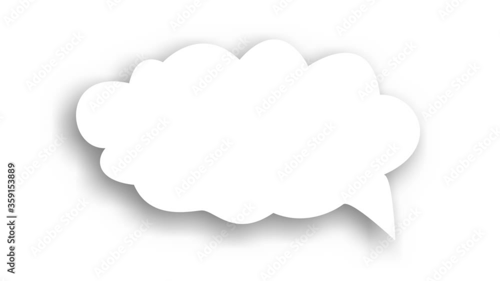 animation. Blank speech bubble with space for writting text, on white background. can be used for social networks, cartoon or comics. Imagination, idea, startup concept. animation. Blank speech bubble with space for writting text, on white background. can be used for social networks, cartoon or comics. Imagination, idea, startup concept.